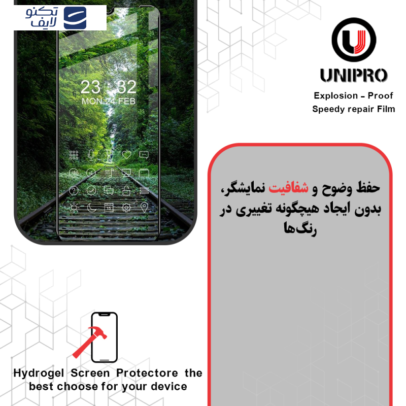 محافظ صفحه نمایش شفاف یونی پرو مدل Explosion Proof مناسب برای گوشی موبایل موتورولا Moto G84 محافظ صفحه نمایش شفاف یونی پرو مدل Explosion Proof مناسب برای گوشی موبایل موتورولا Moto G84