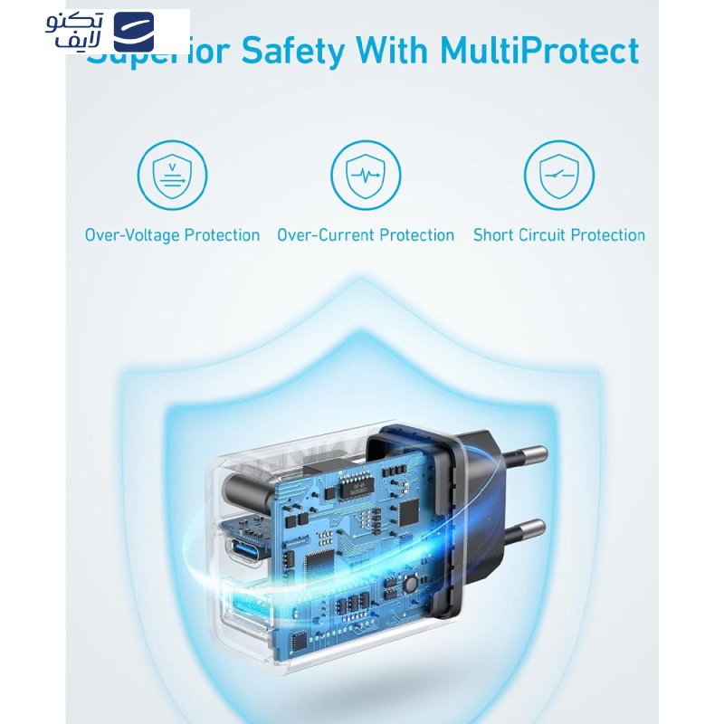 شارژر دیواری 20 وات انکر مدل B2348 به همراه کابل USB-C به طول 1.5 متر	 شارژر دیواری 20 وات انکر مدل B2348 به همراه کابل USB-C به طول 1.5 متر