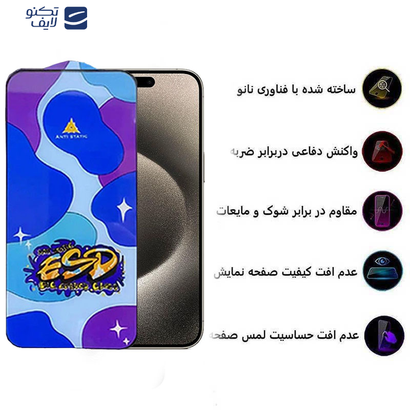 محافظ صفحه نمایش اپیکوی مدل Star ESD مناسب برای گوشی موبایل اپل iPhone 15 Pro Max محافظ صفحه نمایش اپیکوی مدل Star ESD مناسب برای گوشی موبایل اپل iPhone 15 Pro Max