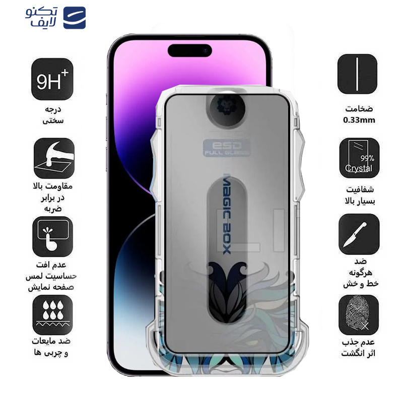 محافظ صفحه نمایش حریم شخصی اپیکوی مدل Lion Privacy Easy Install مناسب برای گوشی موبایل اپل iPhone 14 Pro Max/16 Plus/15 Plus به همراه کیت نصب محافظ صفحه نمایش حریم شخصی اپیکوی مدل Lion Privacy Easy Install مناسب برای گوشی موبایل اپل iPhone 14 Pro Max/16 Plus/15 Plus به همراه کیت نصب