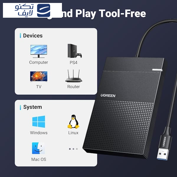 قاب هارد اکسترنال  2.5 اینچی USB 3.0 یوگرین مدل CM471-30719 قاب هارد اکسترنال  2.5 اینچی USB 3.0 یوگرین مدل CM471-30719