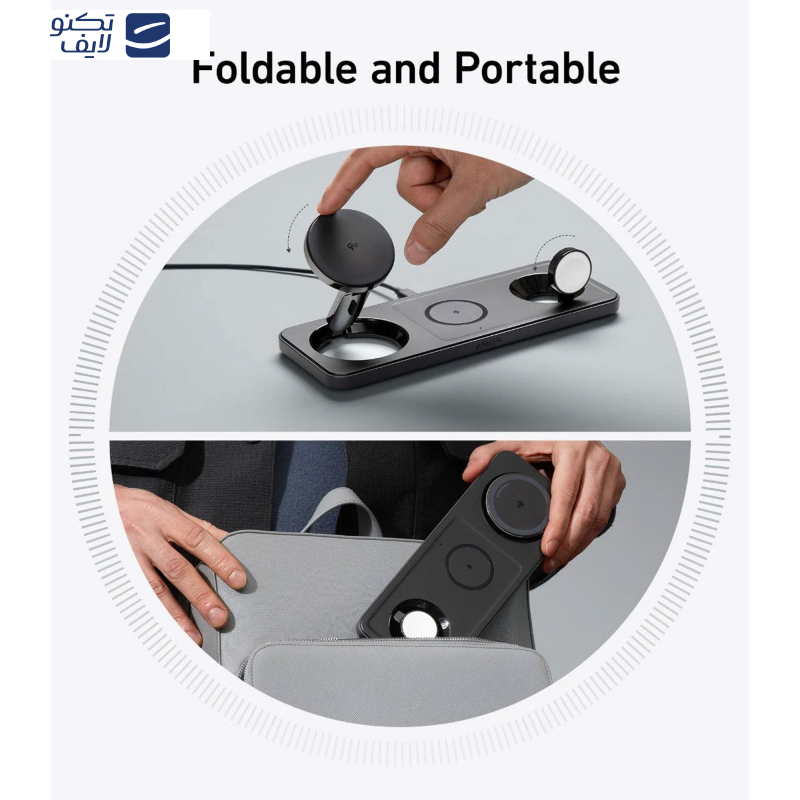 شارژر رومیزی انکر مدل MagGo Wireless Charging به همراه شارژر دیواری 40 وات انکر و کابل USB-C به طول 1.5 متر شارژر رومیزی انکر مدل MagGo Wireless Charging به همراه شارژر دیواری 40 وات انکر و کابل USB-C به طول 1.5 متر