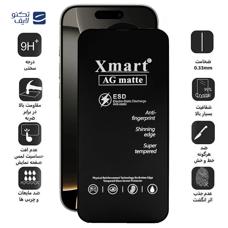 gallery-گلس گوشی مات اپل iPhone 16 Plus اپیکوی مدل Xmart Ag Matte copy.png