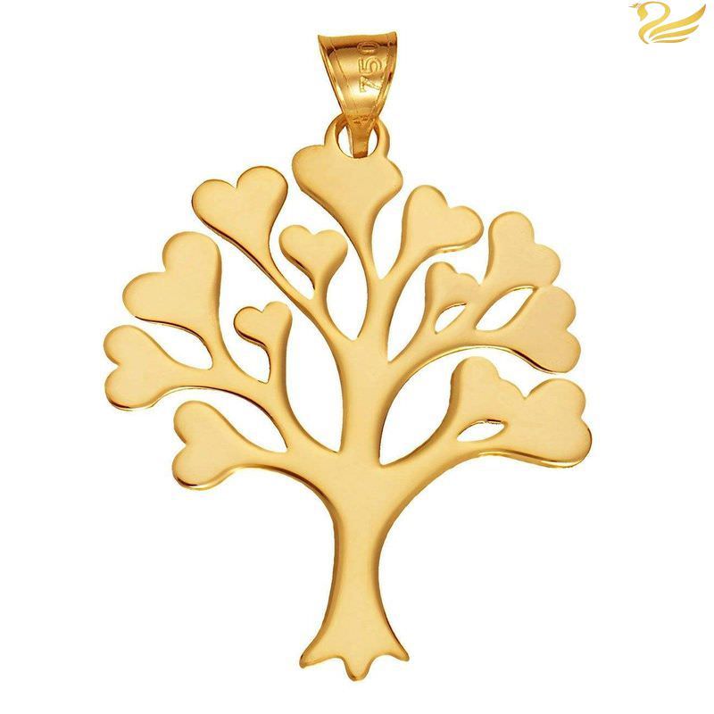 پلاک طلا 18عیار زنانه طرح درخت و قلب پلاک طلا 18عیار زنانه طرح درخت و قلب