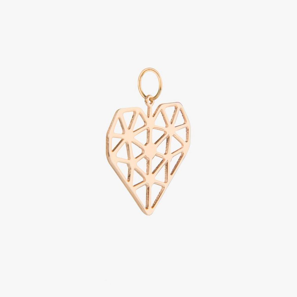 پلاک طلا 18عیار زنانه طرح قلب ژِئومتریک پلاک طلا 18عیار زنانه طرح قلب ژِئومتریک