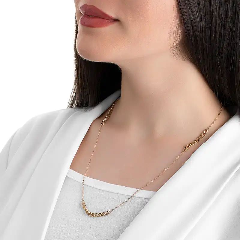 گردنبند طلا 18عیار طرح سه کارتیر و فلامینگو گردنبند طلا 18عیار طرح سه کارتیر و فلامینگو