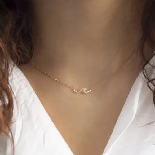 گردنبند طلا 18عیار طرح موج گردنبند طلا 18عیار طرح موج