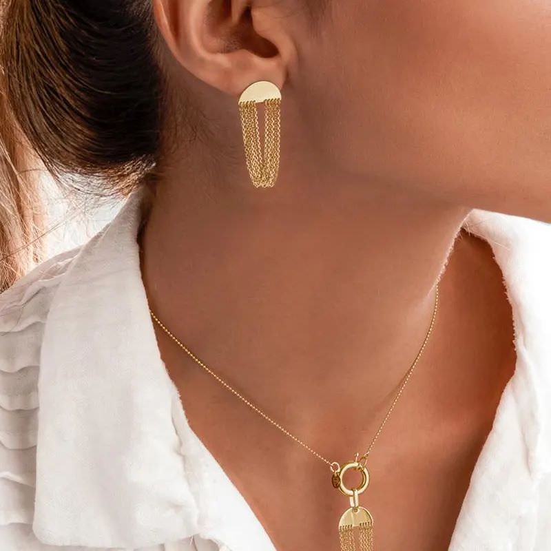 گردنبند طلا 18عیار طرح الیزابت گردنبند طلا 18عیار طرح الیزابت