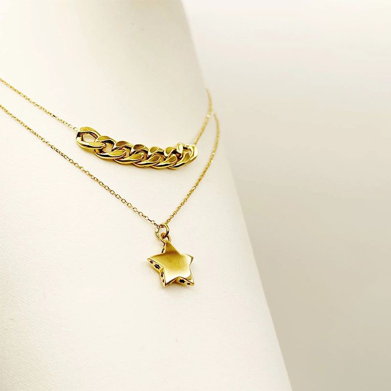 گردنبند طلا 18عیار طرح کارتیه تیفانی ستاره گردنبند طلا 18عیار طرح کارتیه تیفانی ستاره