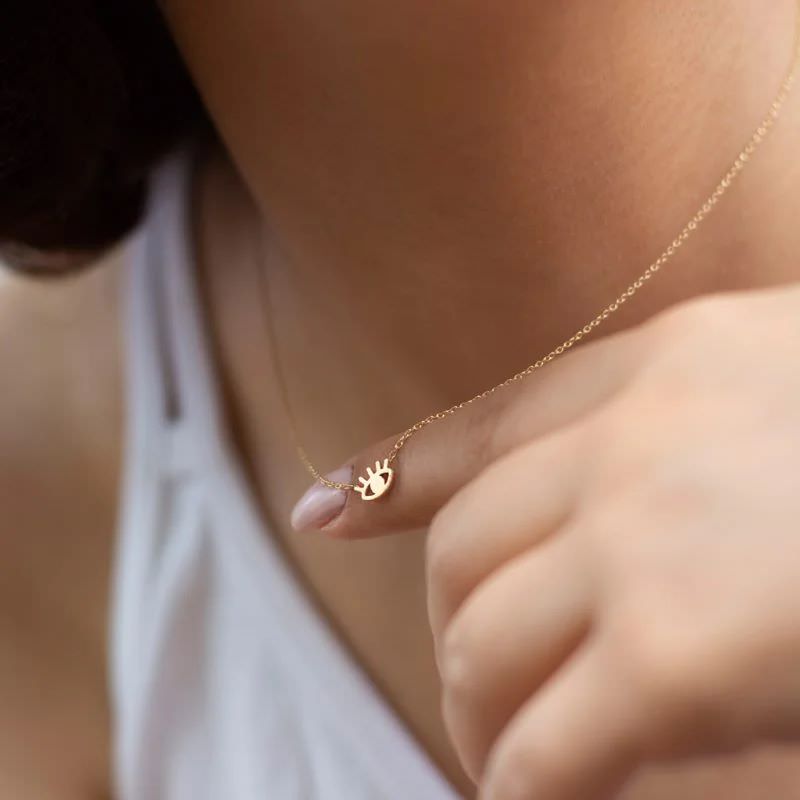 گردنبند طلا 18عیار طرح چشم و مژه گردنبند طلا 18عیار طرح چشم و مژه