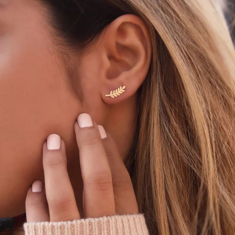 گوشواره طلا 18عیار طرح گندم