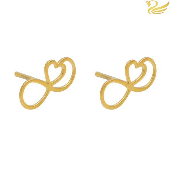 گوشواره طلا 18عیار طرح بی نهایت و قلب گوشواره طلا 18عیار طرح بی نهایت و قلب