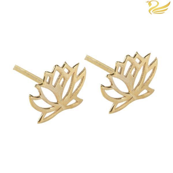 گوشواره طلا 18عیار طرح گل نیلوفر گوشواره طلا 18عیار طرح گل نیلوفر