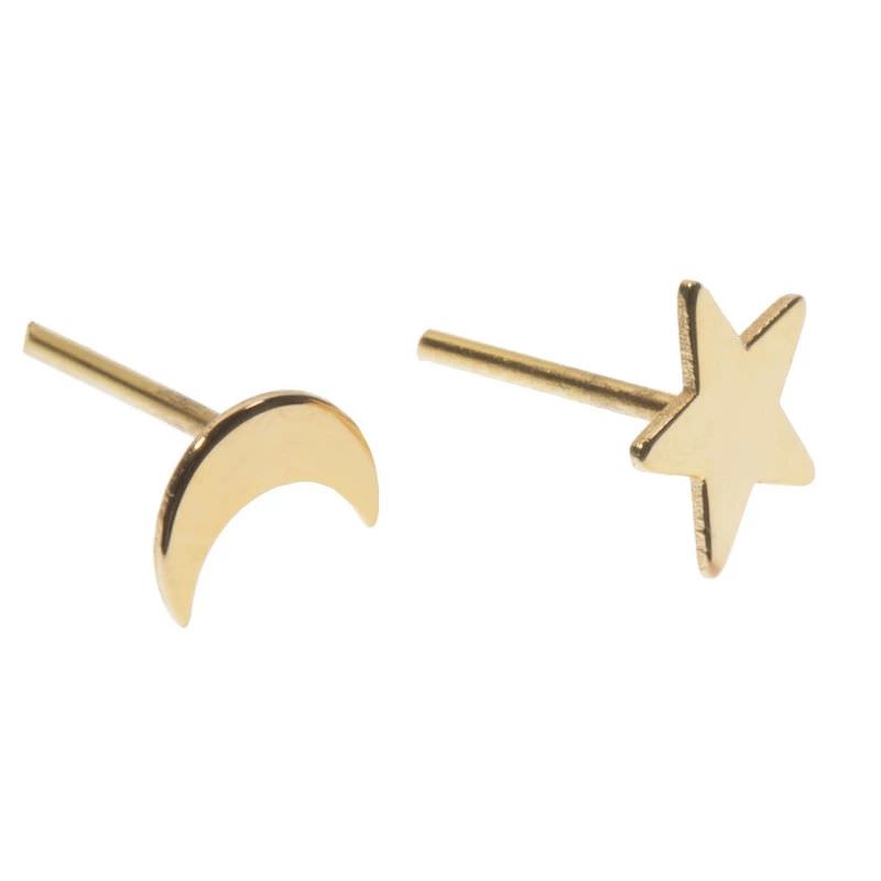 گوشواره طلا 18عیار زنانه گالری طرح ماه و ستاره گوشواره طلا 18عیار زنانه گالری طرح ماه و ستاره