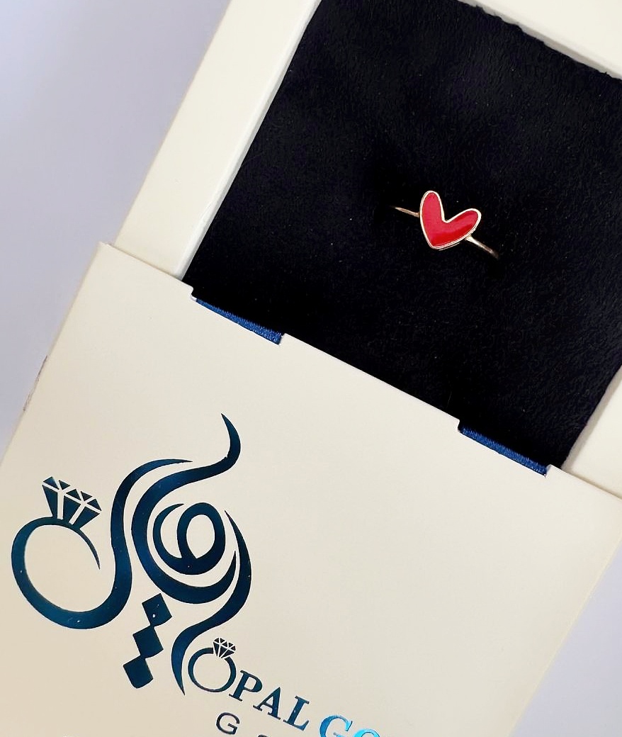 انگشتر طلا 18 عیار زنانه اپال گلد مدل مینیمال قلب قرمز میناکاریکد sh0433  سایز 56 انگشتر طلا 18 عیار زنانه اپال گلد مدل مینیمال قلب قرمز میناکاریکد sh0433  سایز 56