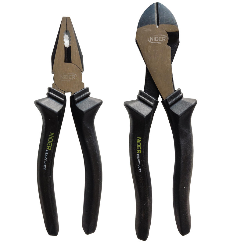 انبر دست و سیم چین  نیدر کد HEAVY DUTY CR-V 08 سایز 8 اینچ مجموعه 2 عددی