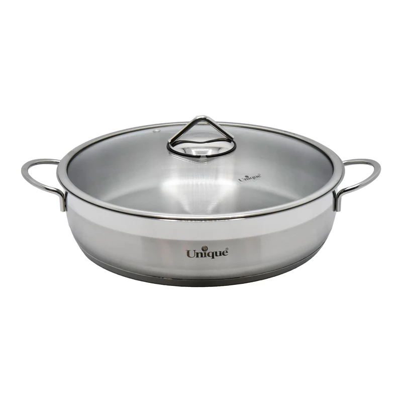 تابه یونیک استیل مدل درب دار کد 9947 سایز 32