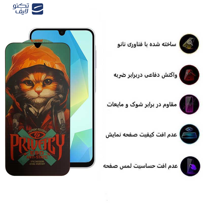 gallery-محافظ صفحه نمایش حریم شخصی گوشی سامسونگ Galaxy A26 - A16 اپیکوی مدل Privacy Hoodie Cat copy.png gallery-محافظ صفحه نمایش حریم شخصی گوشی سامسونگ Galaxy A26 - A16 اپیکوی مدل Privacy Hoodie Cat copy.png
