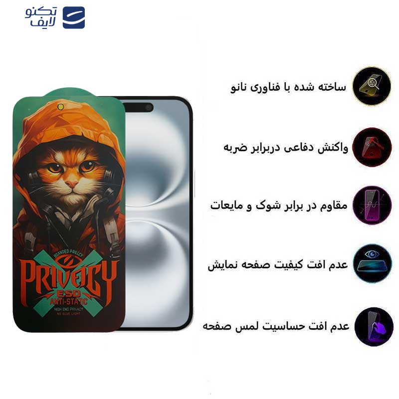 gallery-محافظ صفحه نمایش حریم شخصی گوشی اپل iPhone 16 - 15 - 14 Pro اپیکوی مدل Privacy Hoodie Cat copy.png gallery-محافظ صفحه نمایش حریم شخصی گوشی اپل iPhone 16 - 15 - 14 Pro اپیکوی مدل Privacy Hoodie Cat copy.png