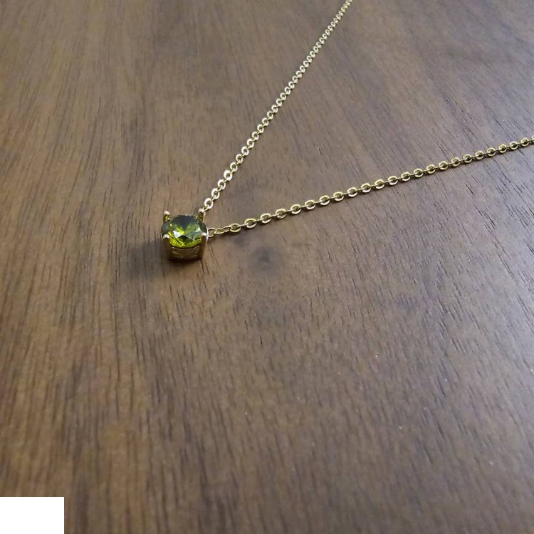 گردنبند طلا 18 عیار زنانه شمیم گلد گالری مدل مینیمال طرح زمرد