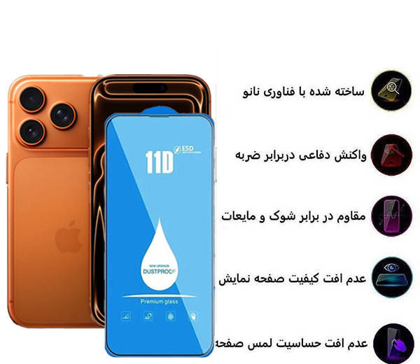 محافظ صفحه نمایش اپیکوی مدل Blue ESD مناسب برای گوشی موبایل اپل iPhone 17 Pro / 17 / 16 Pro