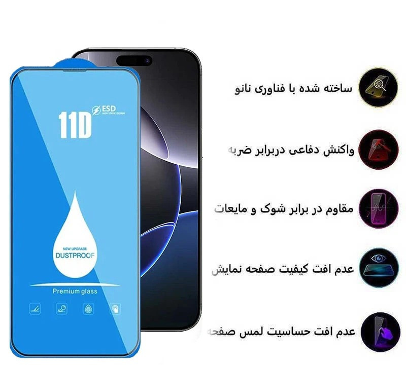 محافظ صفحه نمایش اپیکوی مدل Blue ESD مناسب برای گوشی موبایل اپل iPhone 17 / 16 Pro محافظ صفحه نمایش اپیکوی مدل Blue ESD مناسب برای گوشی موبایل اپل iPhone 17 / 16 Pro