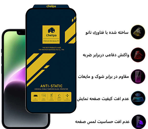محافظ صفحه نمایش اپیکوی مدل Chelipa Anti-Static مناسب برای گوشی موبایل اپل iPhone 13 Pro Max/14 Plus محافظ صفحه نمایش اپیکوی مدل Chelipa Anti-Static مناسب برای گوشی موبایل اپل iPhone 13 Pro Max/14 Plus