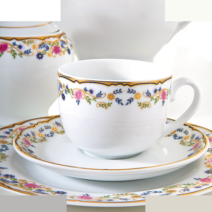 سرویس چای خوری 17 پارچه چینی زرین ایران مدل ایتالیا اف گلستان درجه عالی