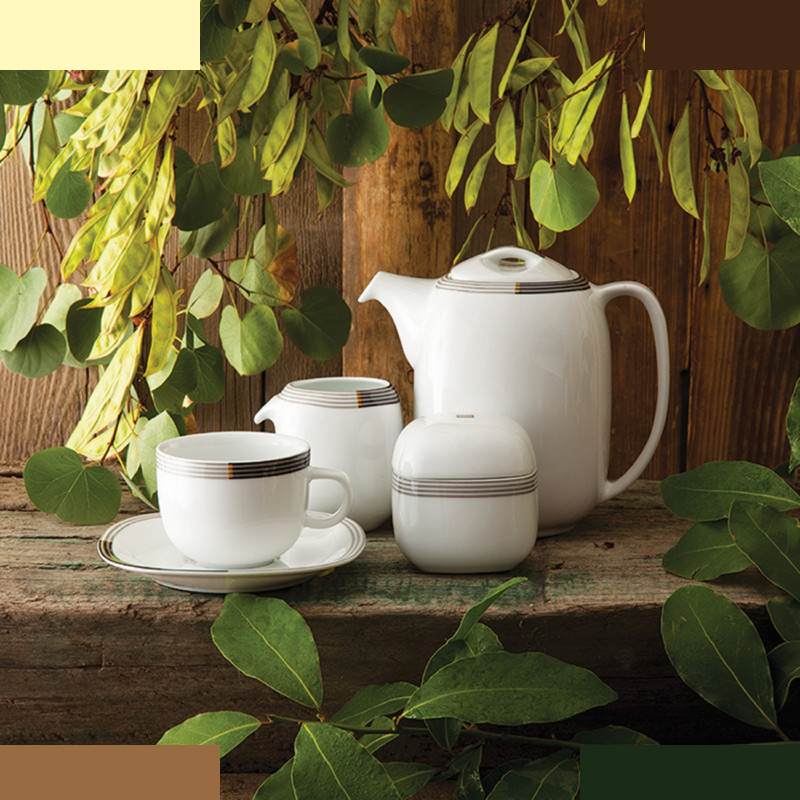 سرویس چای خوری چینی زرین ایران مدل 17 پارچه کواترو وگاس اوریت درجه عالی