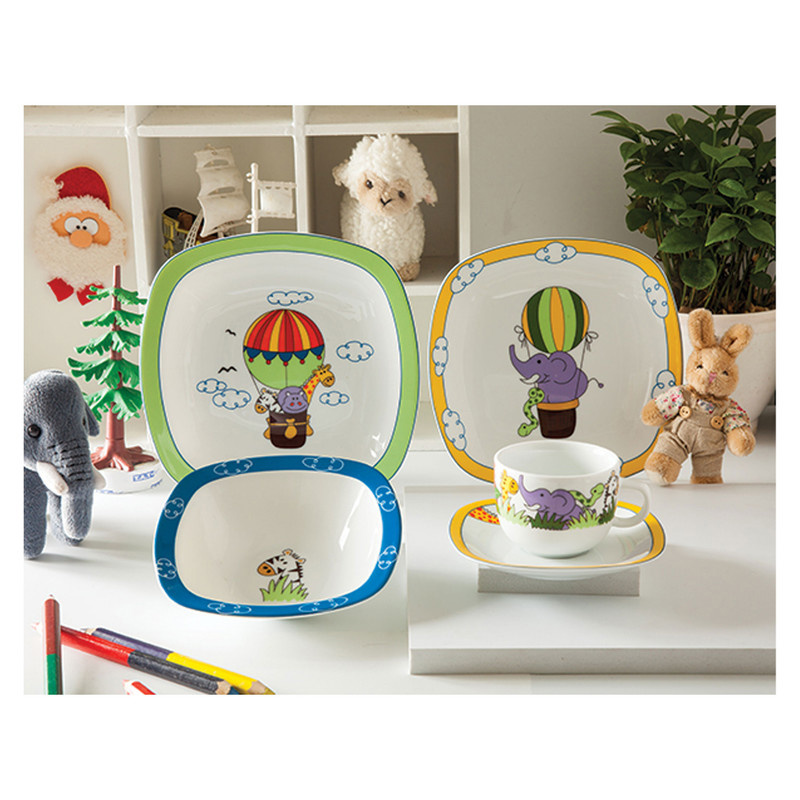 سرویس غذاخوری 5 پارچه کودک چینی زرین سری کواترو مدل ساوانا درجه عالی