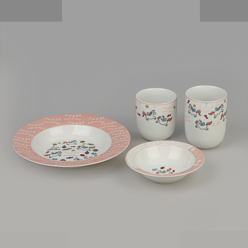 سرویس غذاخوری 5 پارچه کودک چینی زرین ایران مدل لیتل پونی درجه عالی