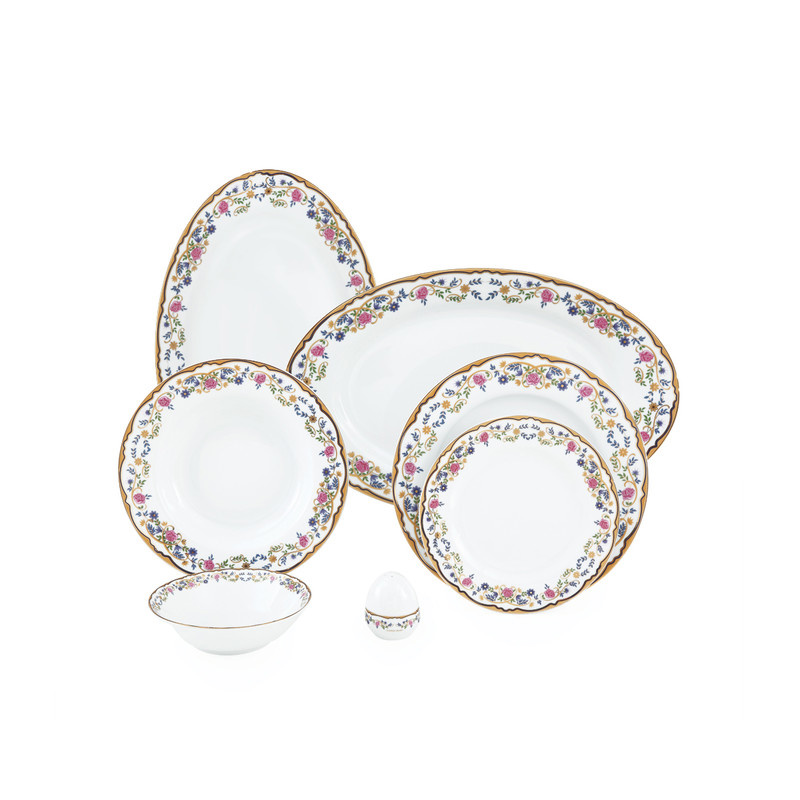 سرویس غذاخوری 102 پارچه چینی زرین ایران سری ایتالیا اف مدل Golestan درجه یک