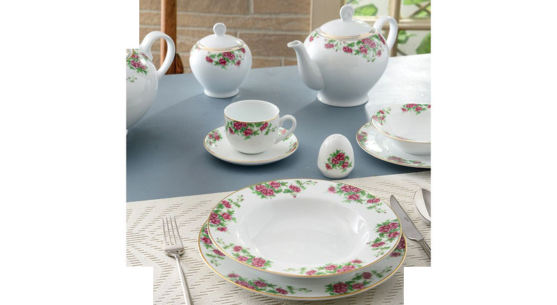 سرویس غذاخوری 102 پارچه چینی زرین ایران سری ایتالیا اف مدل Bidgol درجه عالی