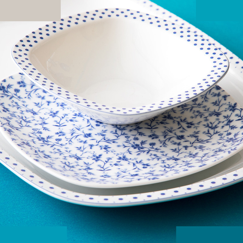 سرویس غذاخوری 27 پارچه 6 نفر چینی زرین ایران مدل کواترو ورنیکا درجه عالی