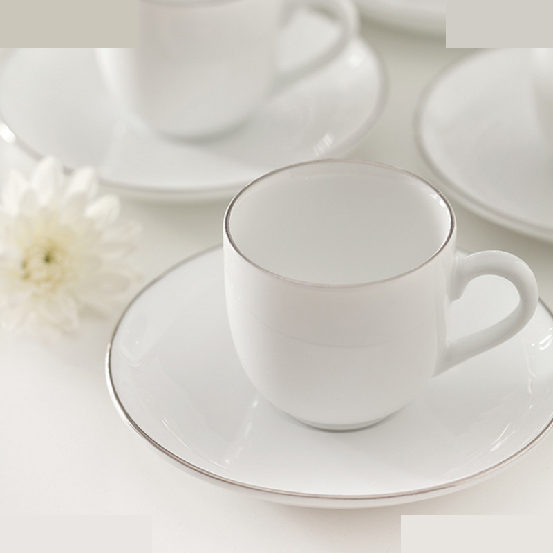 ست فنجان و نعلبکی 12 پارچه قهوه خوری چینی زرین ایران مدل ایتالیا 6 سمن درجه عالی