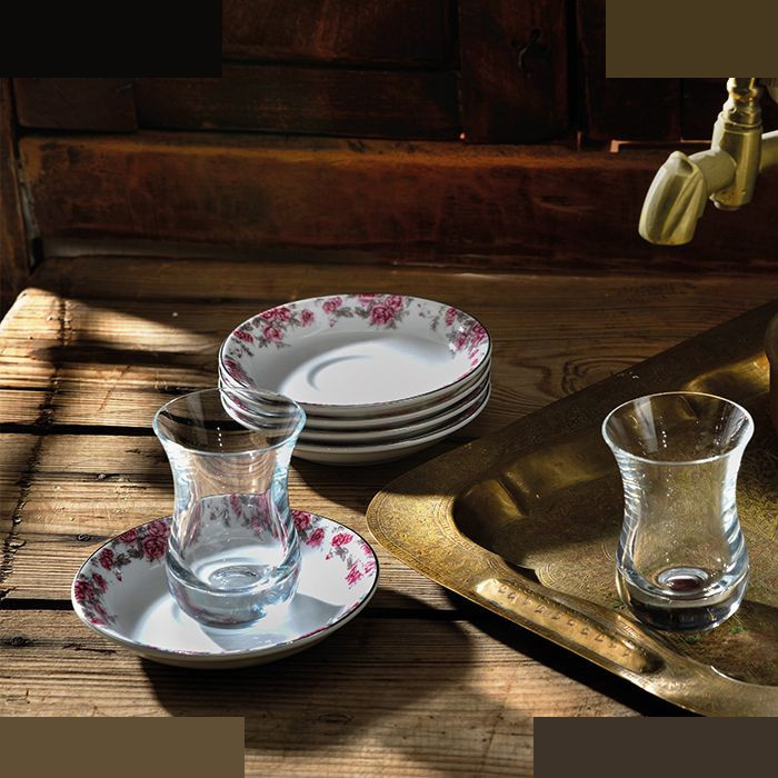 نعلبکی چینی زرین ایران مدل aran2 بسته 6 عددی