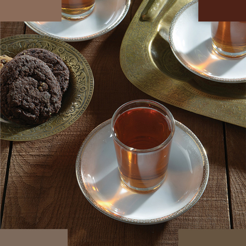 نعلبکی چینی زرین ایران مدل زیر استکان دوری 13 ریوا طلایی درجه عالی بسته 6 عددی