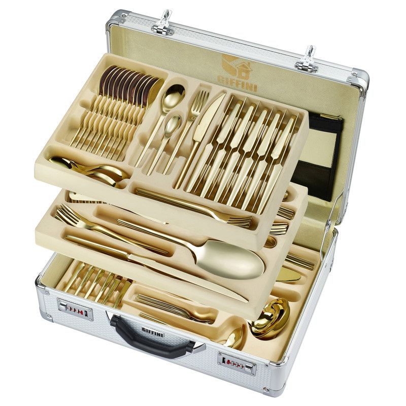 سرویس قاشق و چنگال 142 پارچه جی فی نی مدل T-608 لاکچری سرویس قاشق و چنگال 142 پارچه جی فی نی مدل T-608 لاکچری