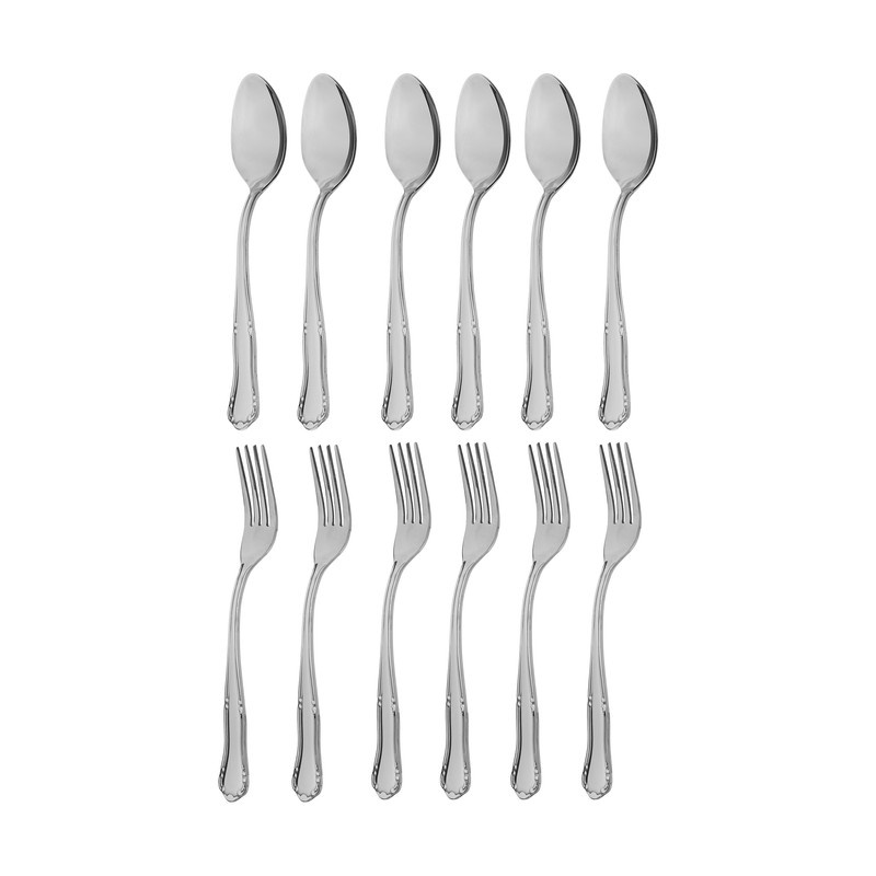 سرویس قاشق و چنگال 12 پارچه صنایع استیل ایران مدل والنتينا کد 111