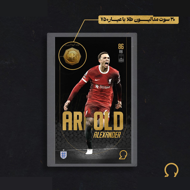 طلا گرمی 18 عیار مدوپد مدل ARNOLD طرح فوتبالی 2025 کد SO10010 طلا گرمی 18 عیار مدوپد مدل ARNOLD طرح فوتبالی 2025 کد SO10010