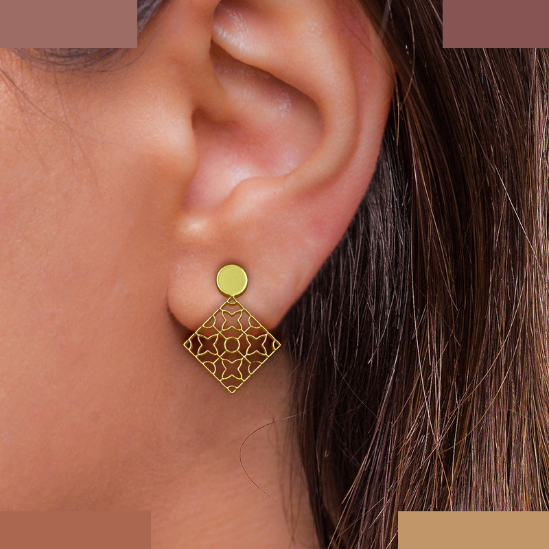 نیم ست طلا 18 عیار زنانه مدوپد مدل لوزی کد NA10487 نیم ست طلا 18 عیار زنانه مدوپد مدل لوزی کد NA10487