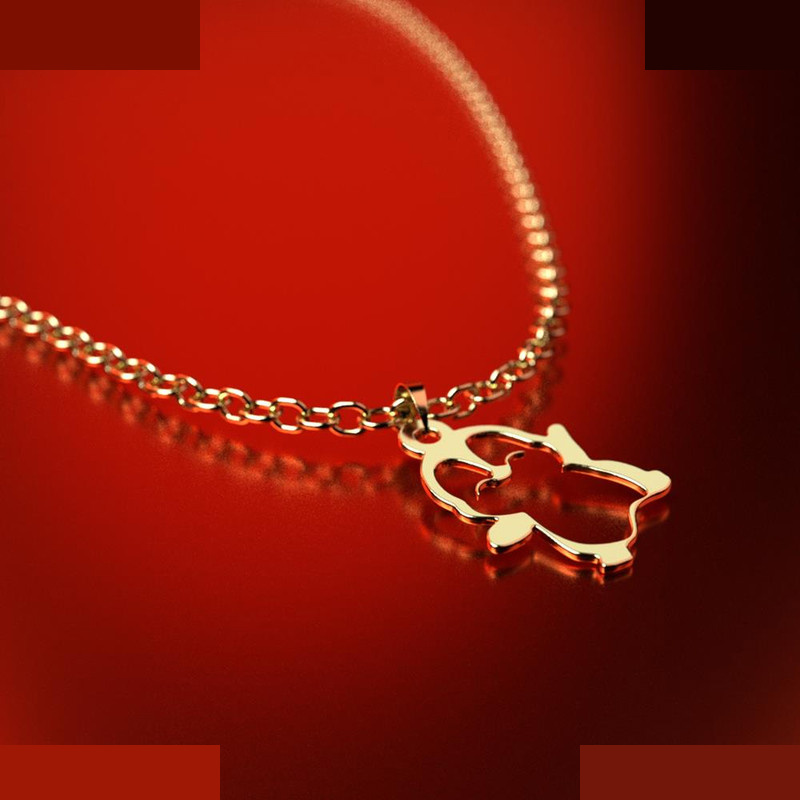 نیم ست طلا 18 عیار زنانه مدوپد مدل پنگوئن کد NA13016