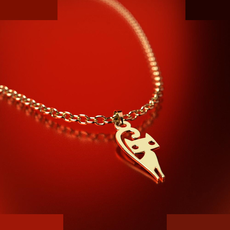 نیم ست طلا 18 عیار زنانه مدوپد مدل گربه کد NA13115