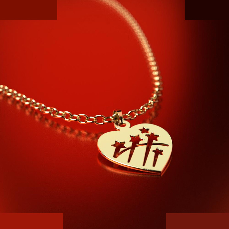 نیم ست طلا 18 عیار زنانه مدوپد مدل قلب کد NA13125