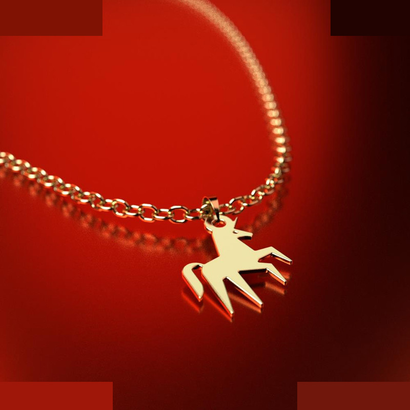 نیم ست طلا 18 عیار زنانه مدوپد مدل یونیکورن کد NA16067