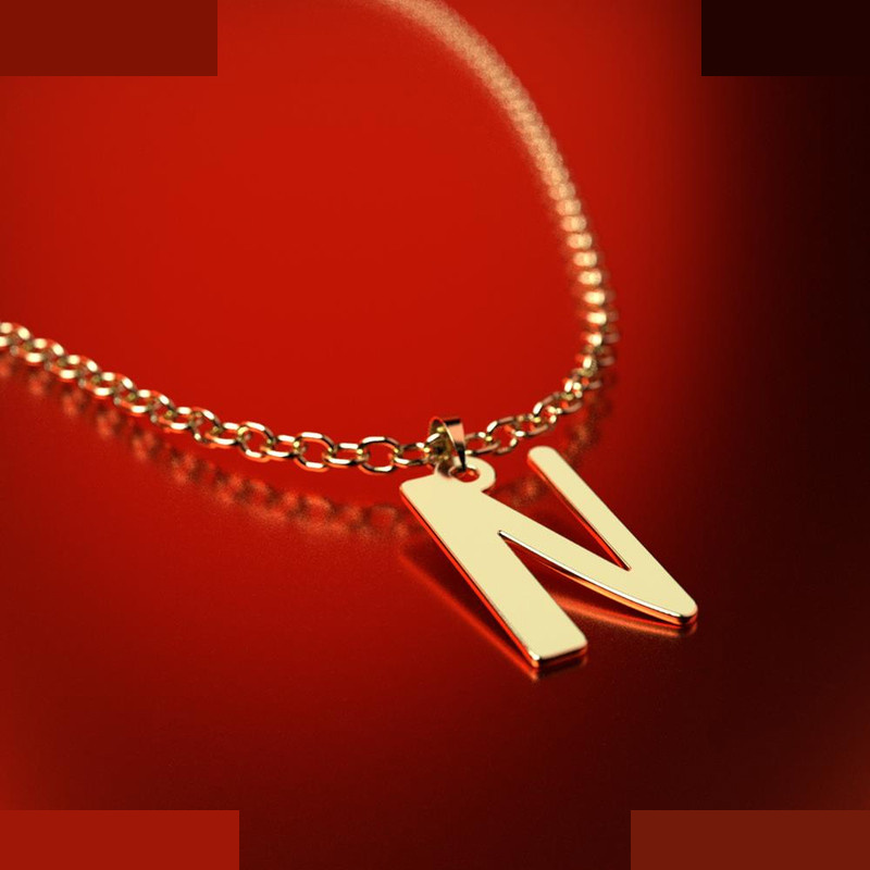 نیم ست طلا 18 عیار زنانه مدوپد مدل حرف N کد NA16900