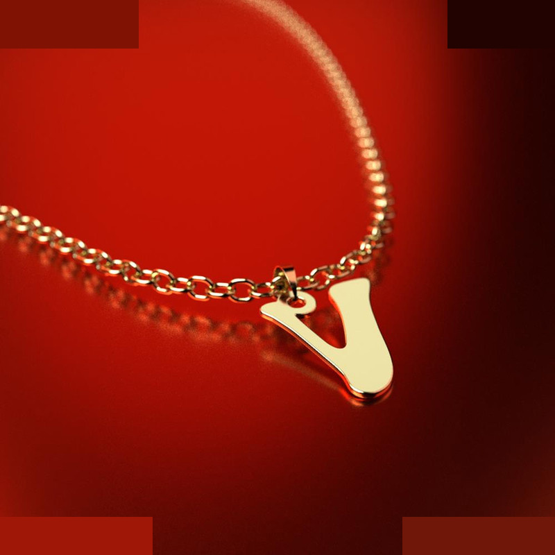 نیم ست طلا 18 عیار زنانه مدوپد مدل حرف V کد NA17109