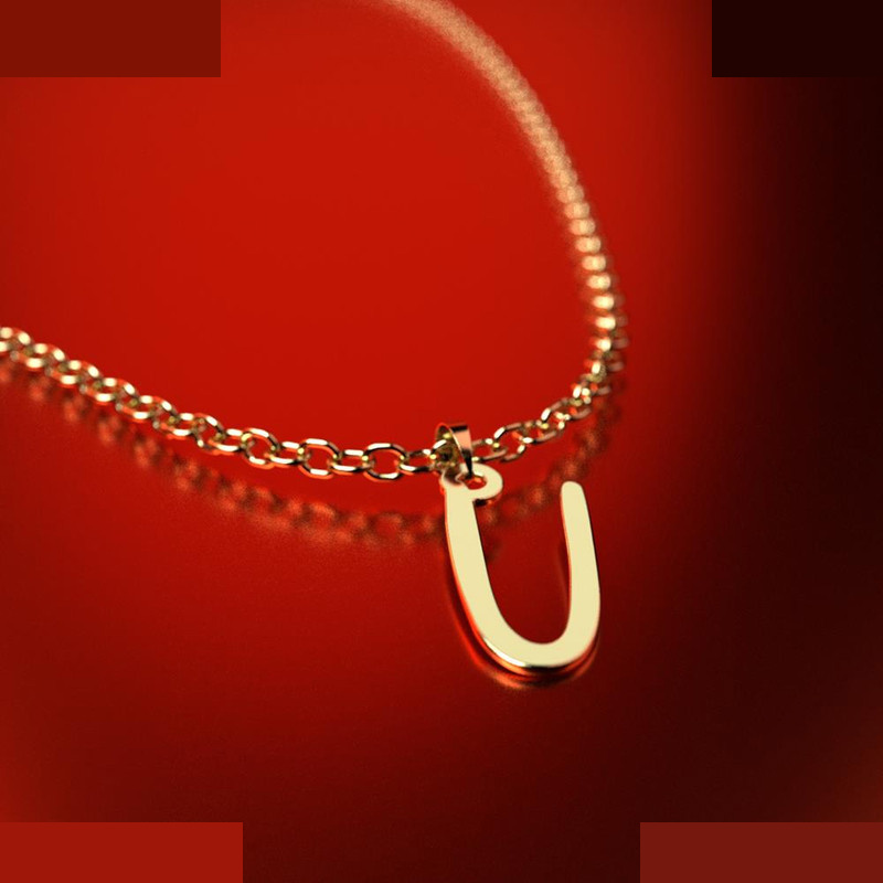 نیم ست طلا 18 عیار زنانه مدوپد مدل حرف U کد NA17193