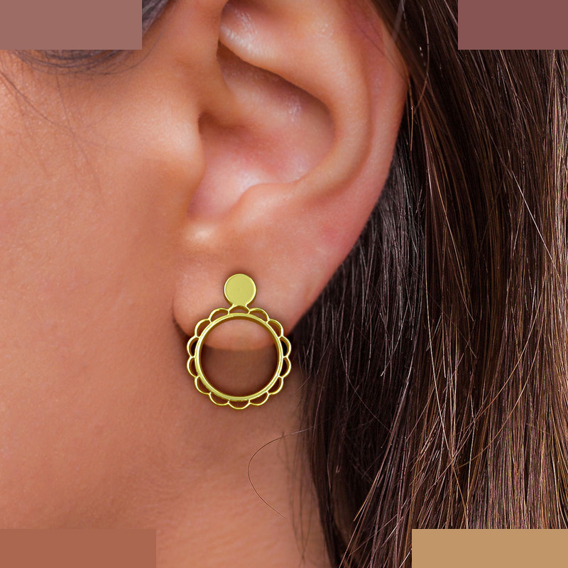 نیم ست طلا 18 عیار زنانه مدوپد مدل دایره کد NA10539