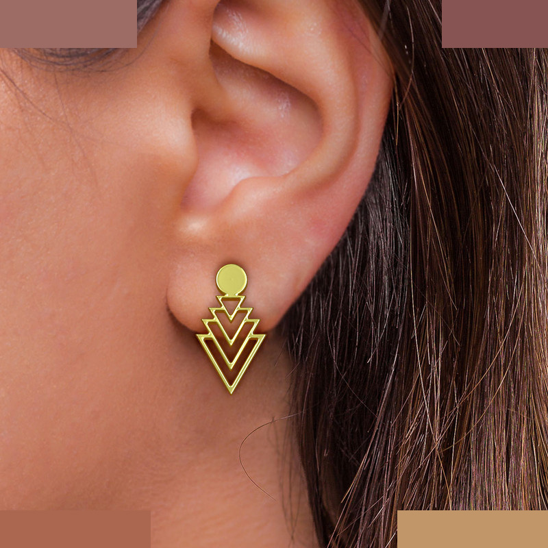 نیم ست طلا 18 عیار زنانه مدوپد مدل مثلث کد NA10871